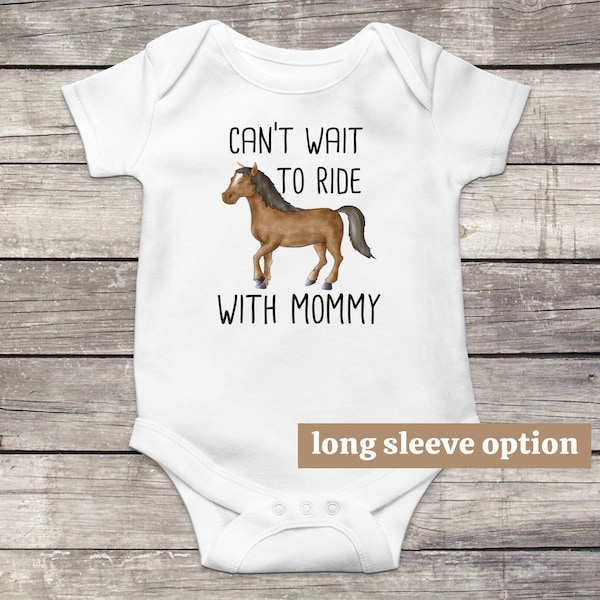 Horse Baby Bodysuit, Ride Horses With Mommy, Funny Baby Clothes, Cute Baby Outfit, Farm Animal, Country, Equestrian, Baby Announcement, Gift