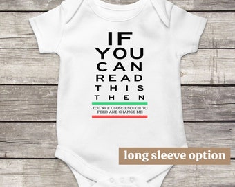 If You Can Read This Baby Bodysuit, Optician, Optometrist, Ophthalmologist, Funny Baby Clothes, Cute Baby Outfit, Baby Announcement, Newborn