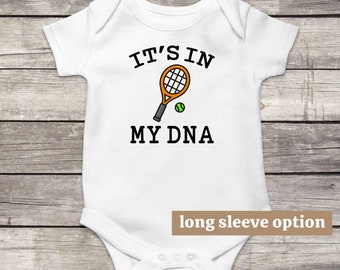 Tennis Baby Bodysuit, Its In My DNA, Tennis Baby Clothes, Tennis Baby Gift, Funny Baby Clothes, Cute Baby Outfit, Baby Announcement, Newborn