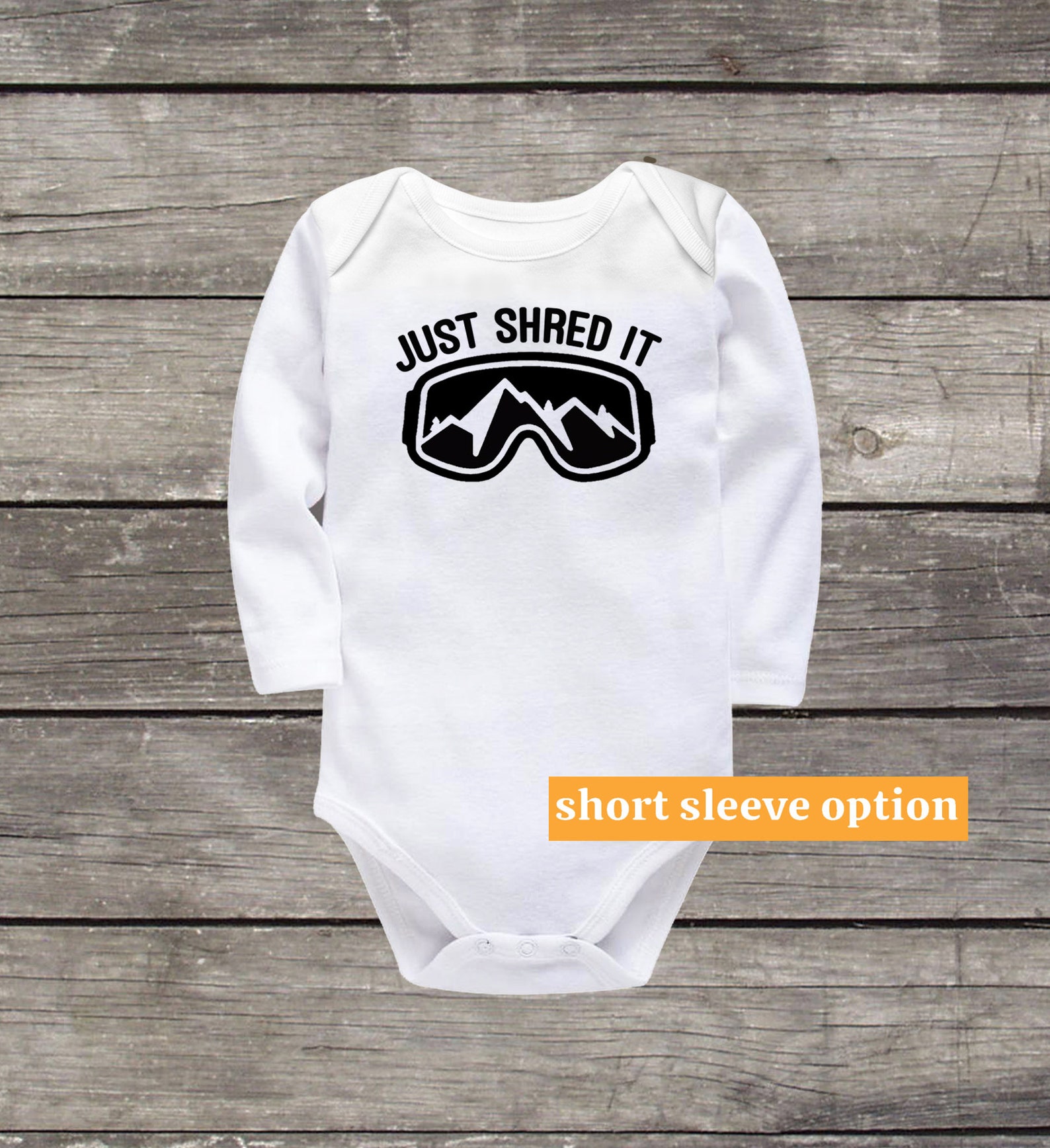 Ski, Snowboard Baby Bodysuit, Snowboarding Baby Clothes, Skiing Baby