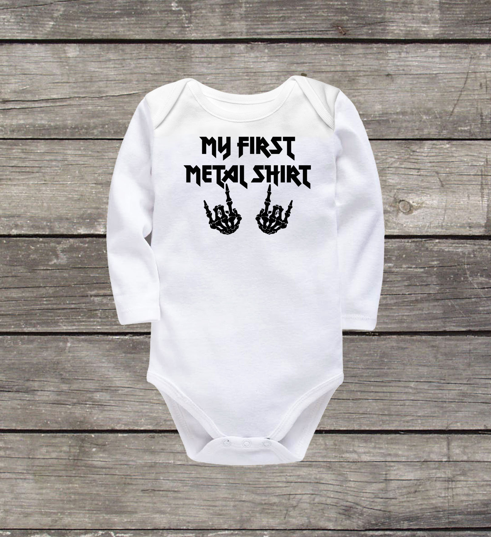 Heavy Metal Baby Bodysuit, My First Metal Shirt, Rock Band Baby Clothes,  Funny Baby Clothes, Hipster Baby Clothes, Rocker, Baby Announcement 
