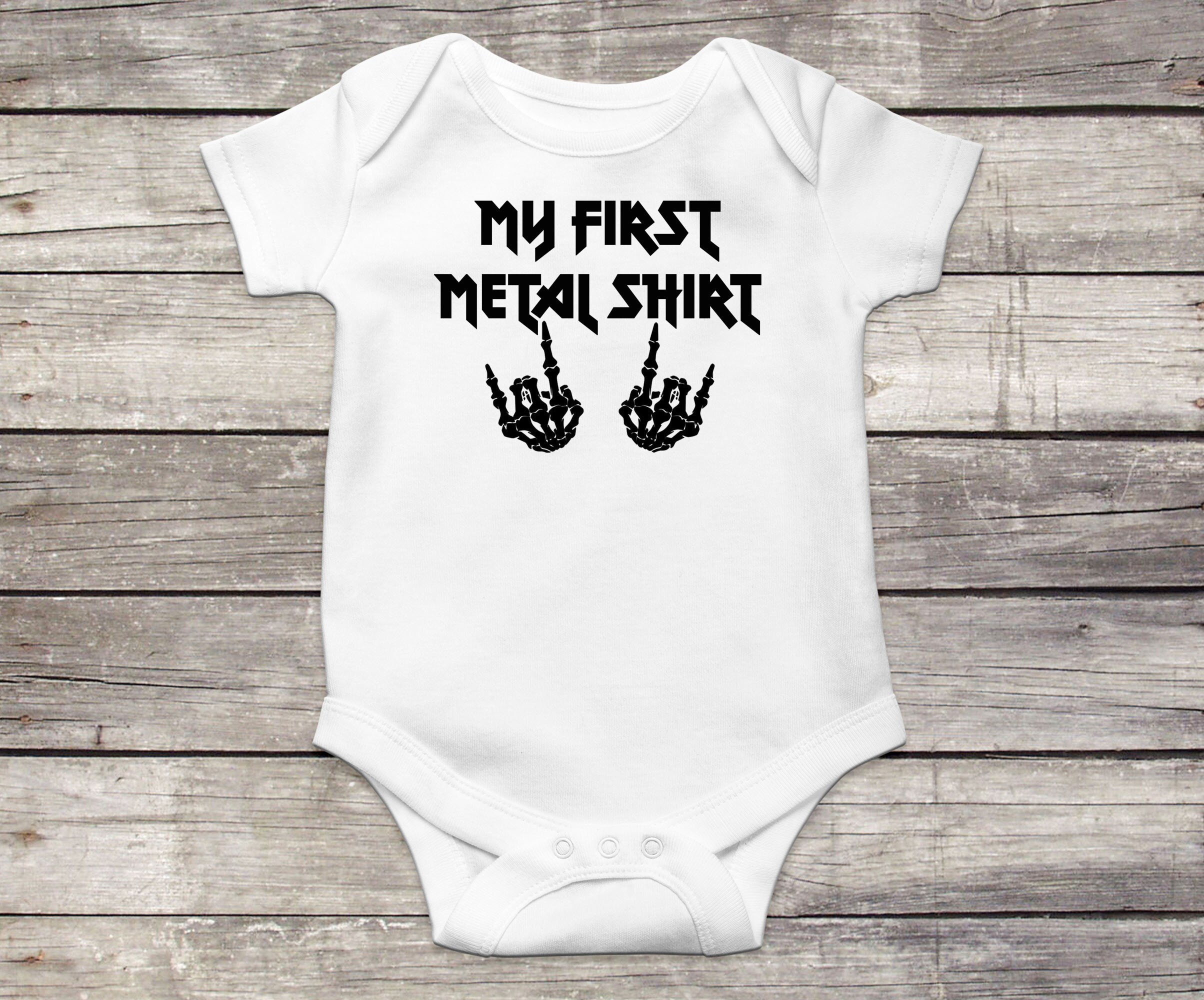 Heavy Metal Baby Bodysuit My First Metal Shirt Rock Band Etsy