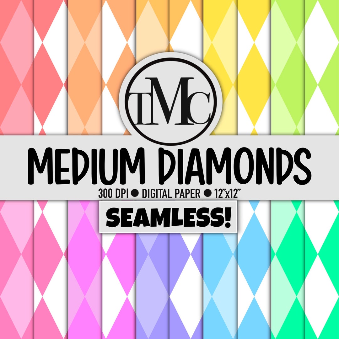 SEAMLESS Medium Pastel Diamonds - Digital Scrapbook Paper - Etsy