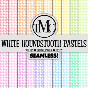 SEAMLESS Houndstooth Pastel Digital Paper! - Digital Scrapbook Paper, Digital Houndstooth Pattern