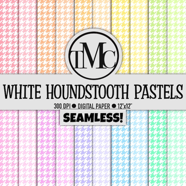 SEAMLESS Houndstooth Pastel Digital Paper! - Digital Scrapbook Paper, Digital Houndstooth Pattern