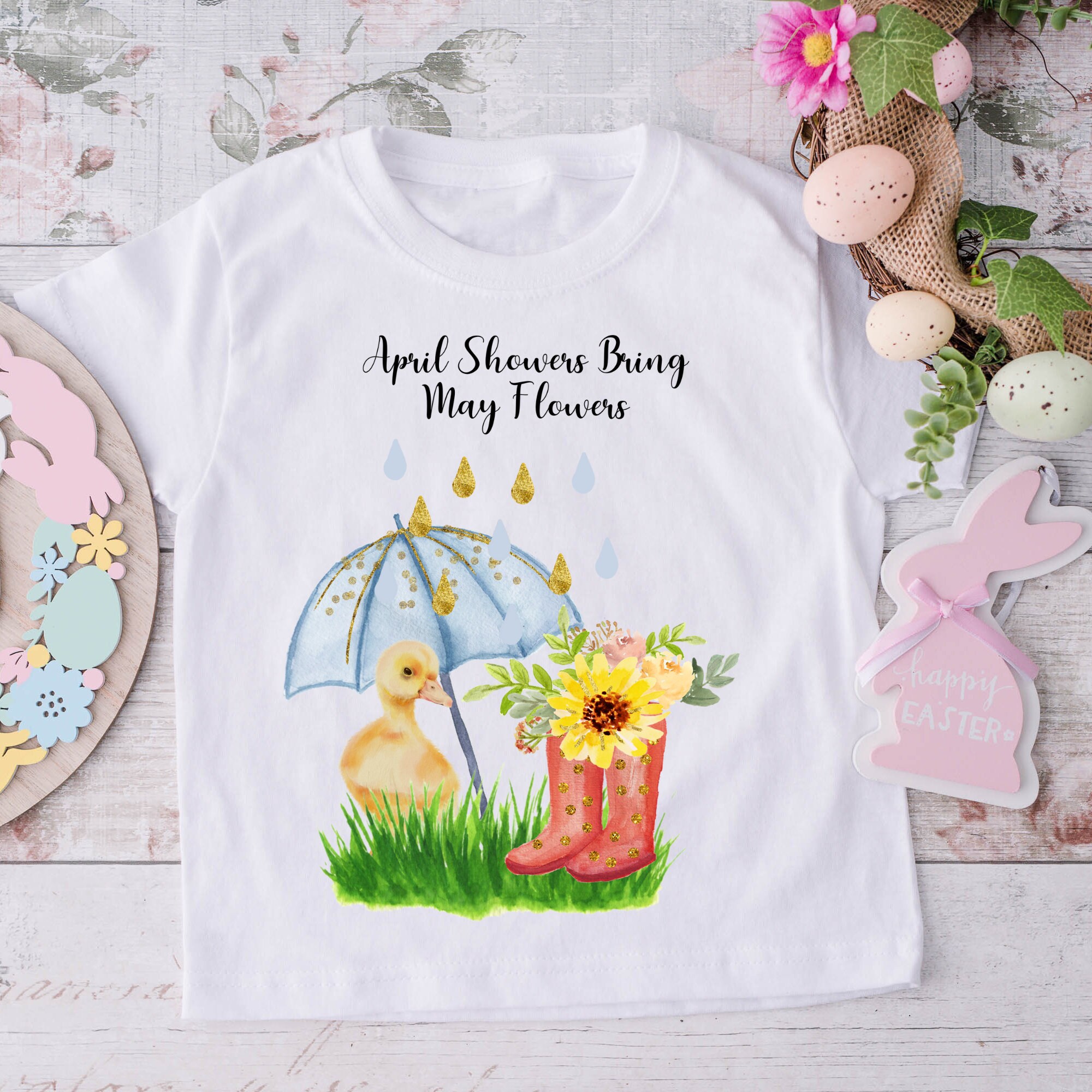 April Showers Bring May Flowers PNG, Spring Printable, Instant Digital ...