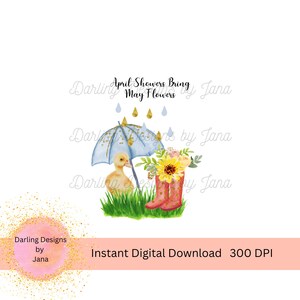 April Showers Bring May Flowers PNG, Spring Printable, Instant Digital ...