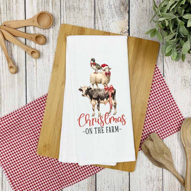 Christmas on the Farm PNG, Stacked Farm Animals, Christmas Printable ...