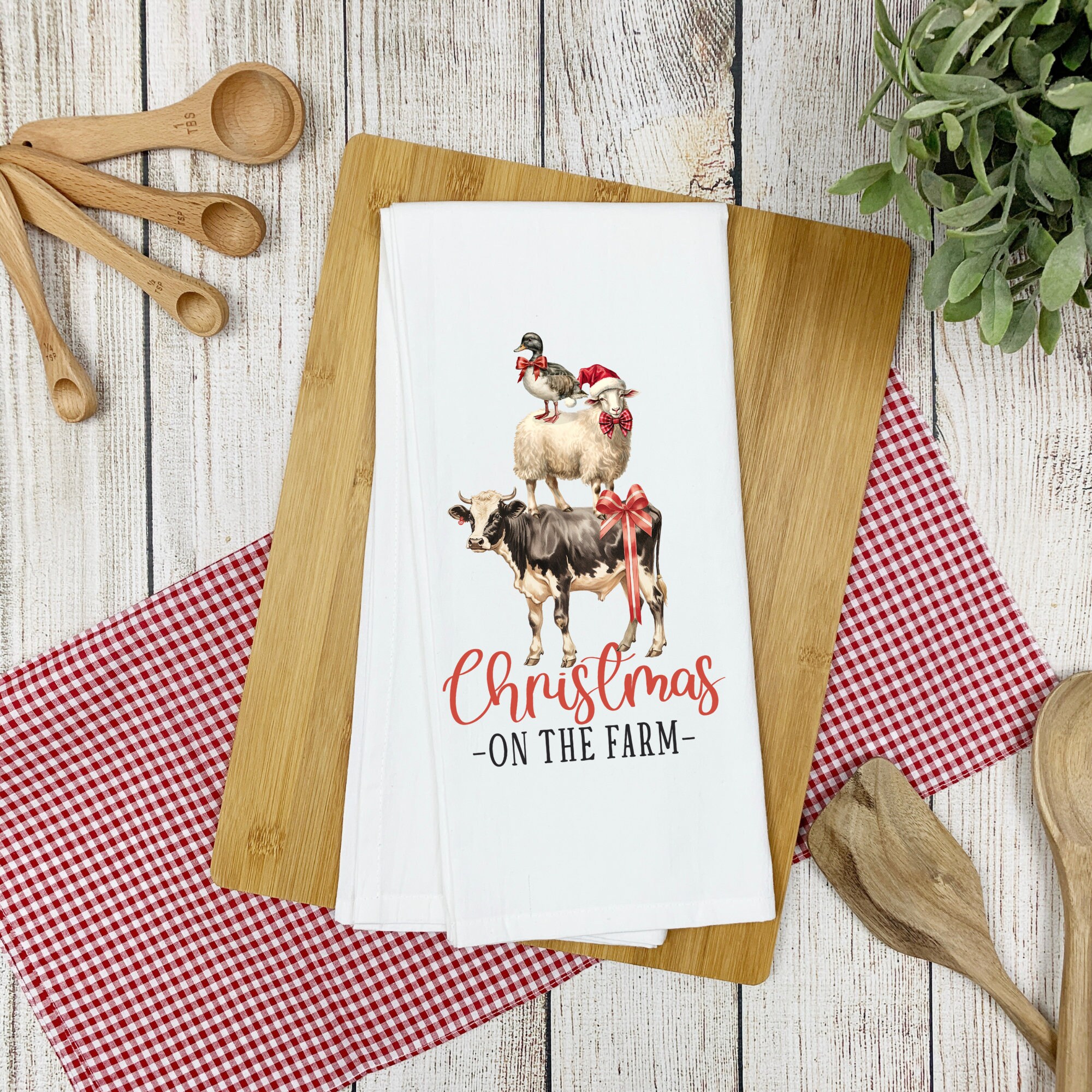 Christmas on the Farm PNG, Stacked Farm Animals, Christmas Printable ...