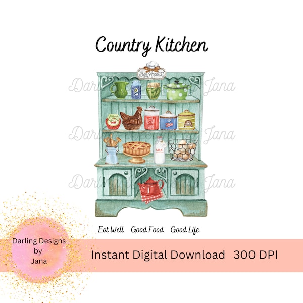 Country Kitchen PNG, Farm Printable, Instant Digital Download, Template for Sublimation