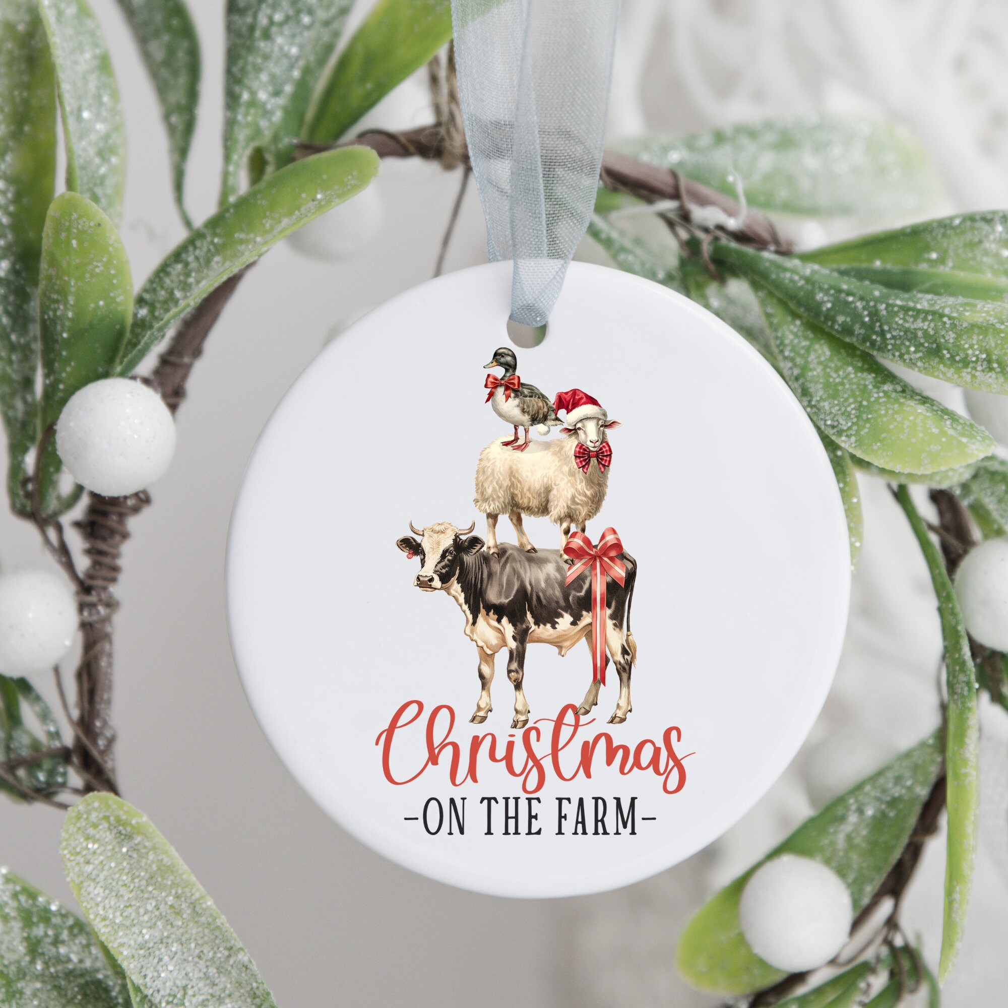 Christmas on the Farm PNG, Stacked Farm Animals, Christmas Printable ...