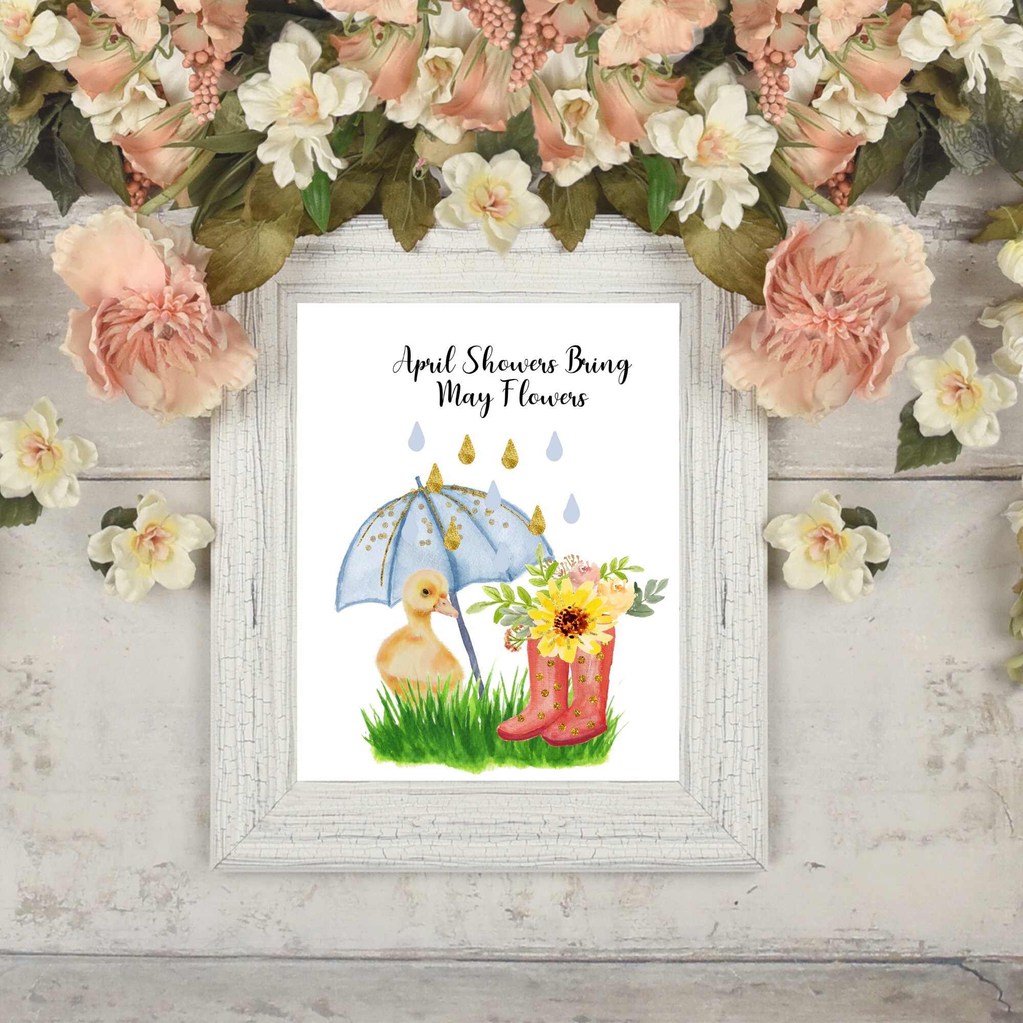 April Showers Bring May Flowers PNG, Spring Printable, Instant Digital ...