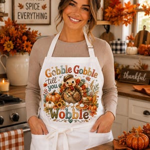 Gobble Gobble Till You Wobble PNG | Cute Thanksgiving Turkey PNG | Fall Sublimation Design | Autumn Shirt PNG | Instant Download
