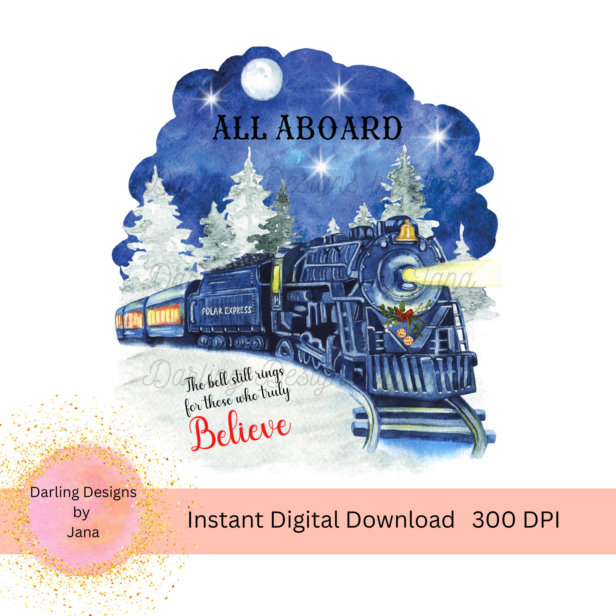 All Aboard Polar Express Christmas North Pole Xmas Poster