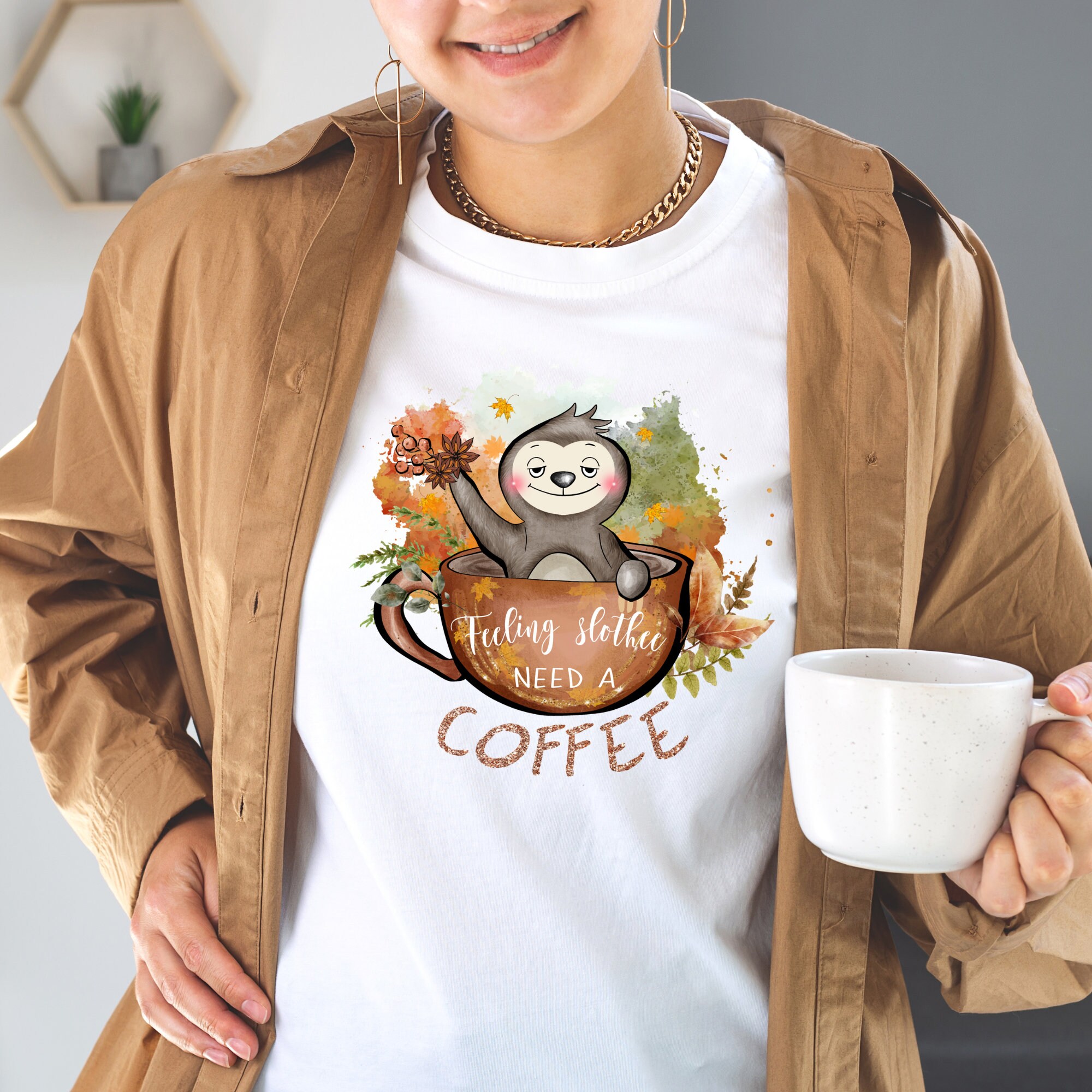 Feeling Slothee Need a Coffee PNG, Instant Digital Download, Instant ...