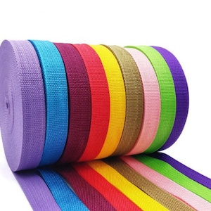 Polypropylene Webbing Strap Tape Width 20mm 25mm 38mm 50mm Backpack Luggage Straps Crafts Outdoor DIY Colours Lengths 1m-10m