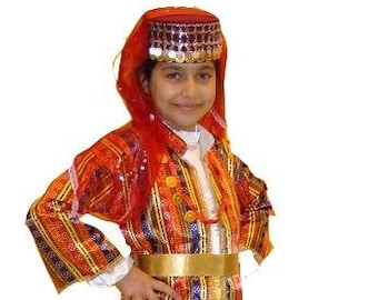 Anatolian Woman Dress Folklore Costume for Child Turkish Ottoman
