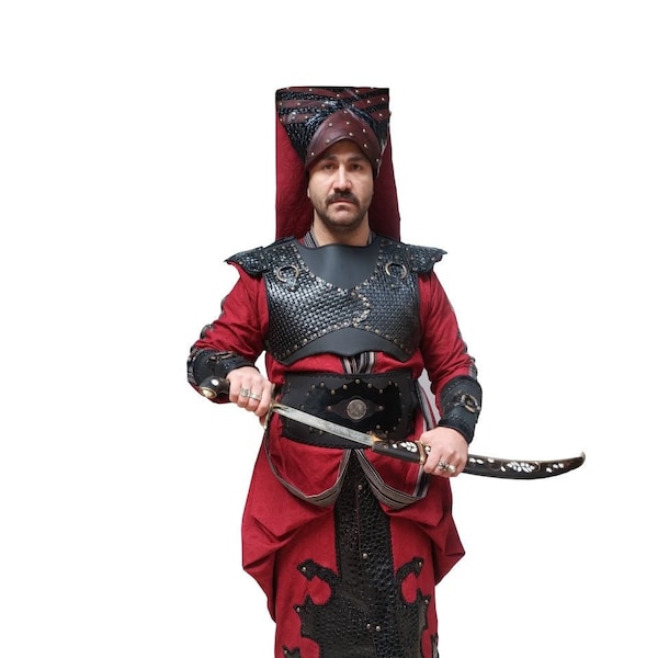Ottoman Janissary Agha Costume Turkish Warrior Adult Dress