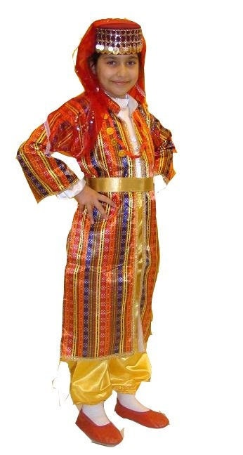 Anatolian Woman Dress Folklore Costume for Child Turkish Ottoman
