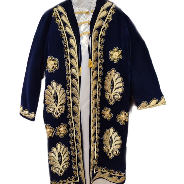 Caftain masculin Caftan homme Sultan robe ligne d'or fait magnifique siècle, ligne faite à la main