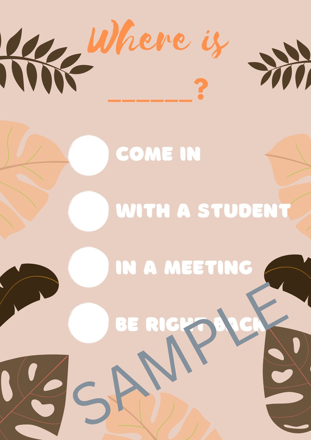 Downloadable Customised Door Sign counselling Wellbeing Etsy