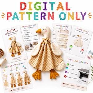 Mönster för sömnad av Goose Comfort-filt | Nybörjare Lovey PDF (digital nedladdning)
