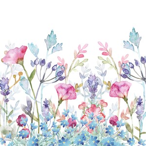 20 水彩野生の花のボーダー | デジタル クリップアート | 高品質の PNG、JPEG、PDF ファイル | ペーパークラフト * 購入後にアクセスが送信されます *