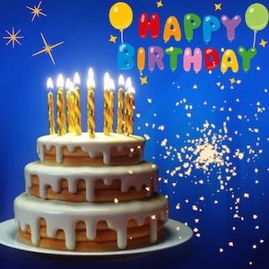 Alles Gute zum Geburtstag Animierte Video mit einem Hauch von Liebe Eleganz | Druckbare PNG, MP4, JPEG, SVG. Sofort Wünsche, Digitales Nachrichtenwesen, Zoom, Tiktok