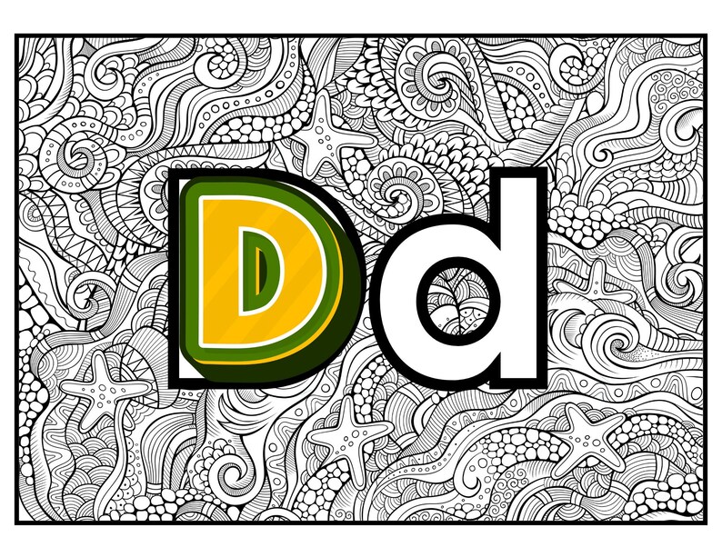 Cute Alphabet Mandala Coloring Pages | for Kids and Adults | Digital ...