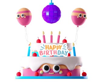 Digital Birthday Animated Cards | Printable Birthday Greetings | Instant Download | Unique Birthday Wishes With Music | mp4, pdf, png, pptx