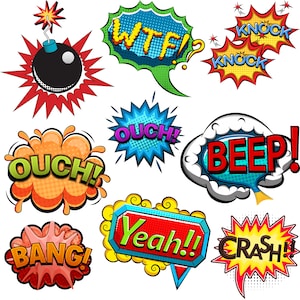 Comic Speech Bubble | Cartoon Comic Book Text Clouds | Pop Art | Super Hero, Aargh, Hey, amazing, pow, wow, cool, wtf vector comics words