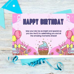 Alles Gute zum Geburtstag Karte bunte Animierte – Video, Gif, PDF, PNG, JPEG Sofort-Download Einmal kaufen lebenslang nutzen