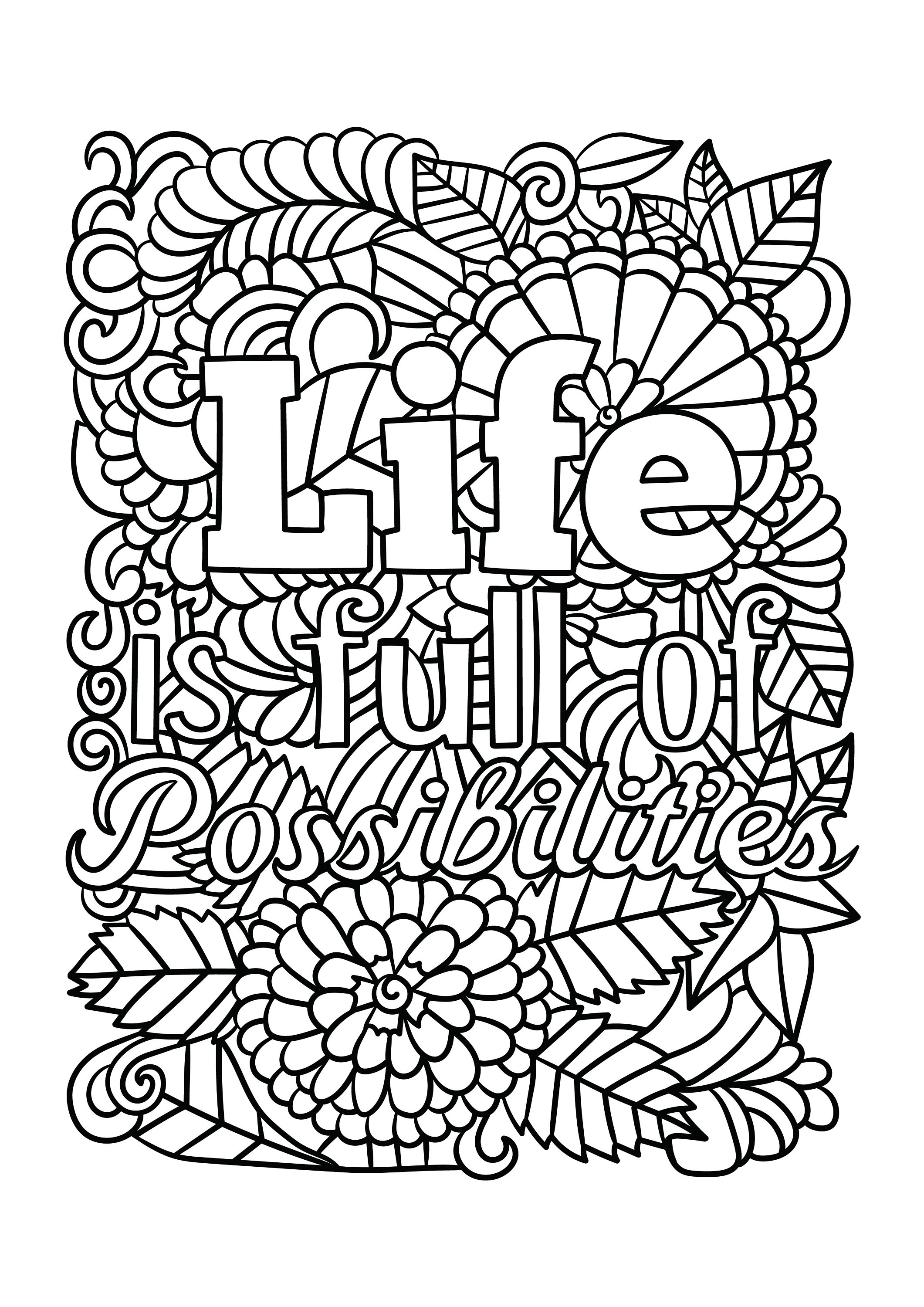 Motivational Quotes 20 Coloring Pages | High Resolution | for Adults ...