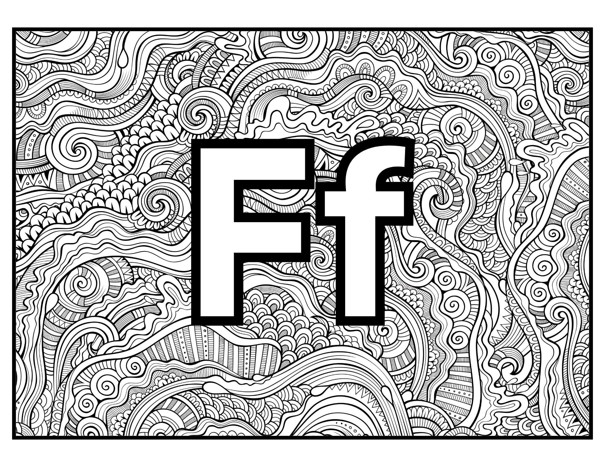Cute Alphabet Mandala Coloring Pages | for Kids and Adults | Digital ...