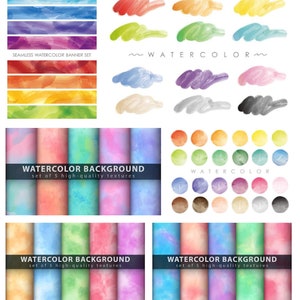 100+ Luxurious Watercolor Texture Digital Papers for Commercial Use Vibrant Watercolor Paper Planner Papers - Instant Download Diverse