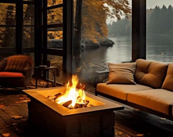 Fireplace Autumn Ambience with Nature Sounds Warm Cozy Fireplace for Relaxation & Deep Sleep