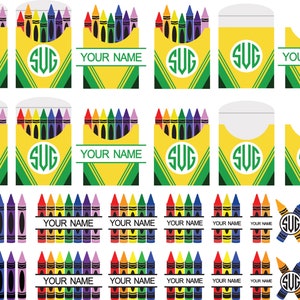 Crayon Tumbler Wrap Svg, Crayon Label Svg, Pencil Svg, Crayon Split Monogram Svg, Crayon svg, Crayon Wrapper Svg, Crayon Cut File