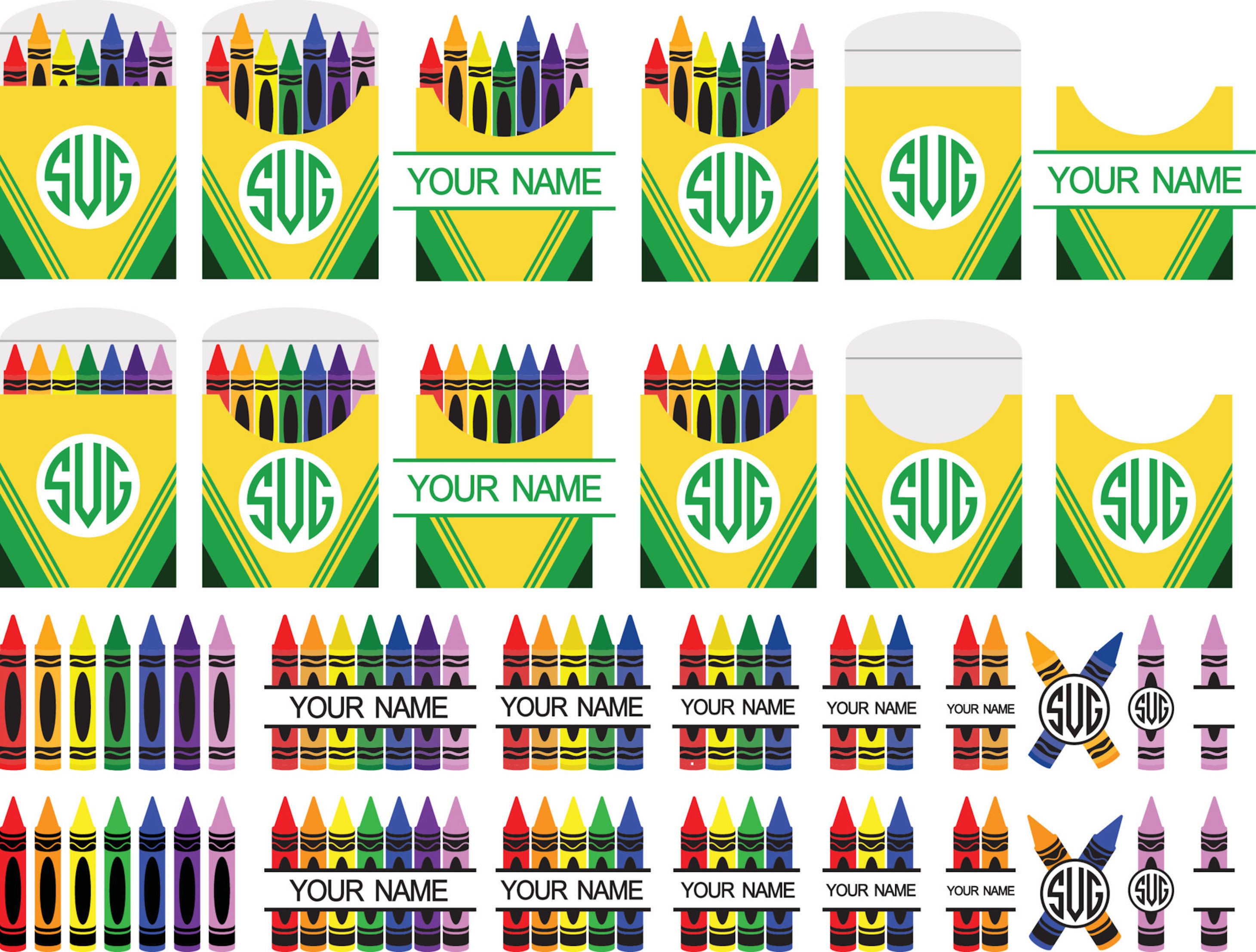 Crayon Tumbler Wrap Svg Crayon Label Svg Pencil Svg Crayon Split