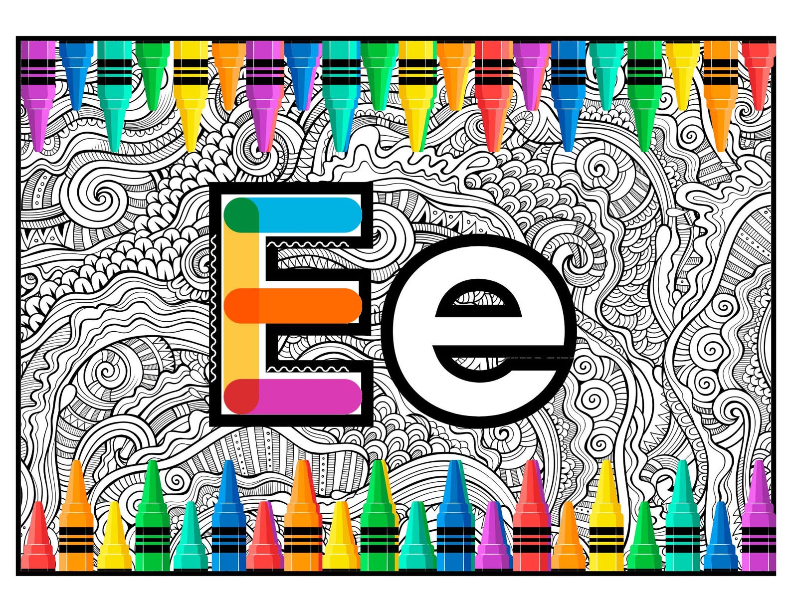 Cute Alphabet Mandala Coloring Pages | for Kids and Adults | Digital ...