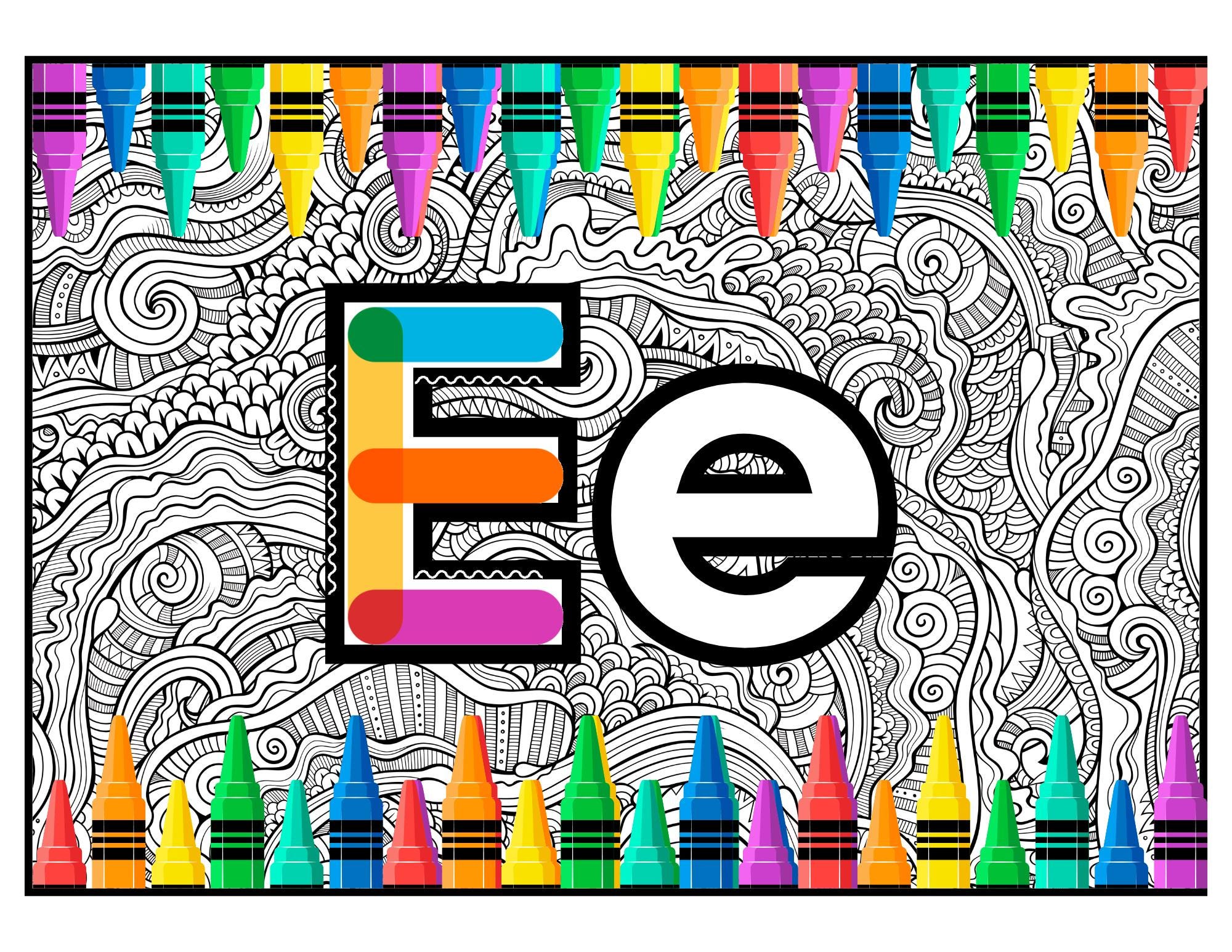 Cute Alphabet Mandala Coloring Pages | for Kids and Adults | Digital ...