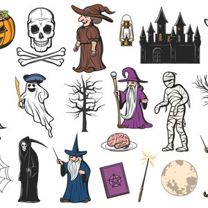 Spooktacular Halloween Icon Stickers: Ghosts, Witches, Mummies, and Pumpkins Stickers  Digital Files Instant Access