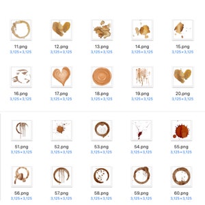 Coffee Stains Clip Art Image Files Espresso and Coffee Rings and Stains Overlays Instant Access Download for Personal or Commercial Use