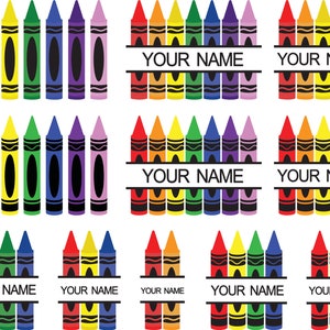 Crayon Svg Tumbler wrap, Crayon Label Svg, Pencil Svg, Crayon Split Monogram Svg, Crayon svg, Crayon Wrapper Svg, Crayon Cut File Pro Vector
