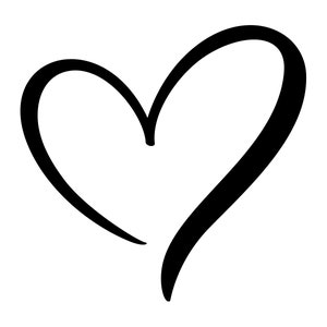 Esboço desenhado à mão Doodle Style Heart. Ilustração vetorial de fio de coração. Amor e casamento Acesso instantâneo. Downloads de acesso instantâneo ilimitado
