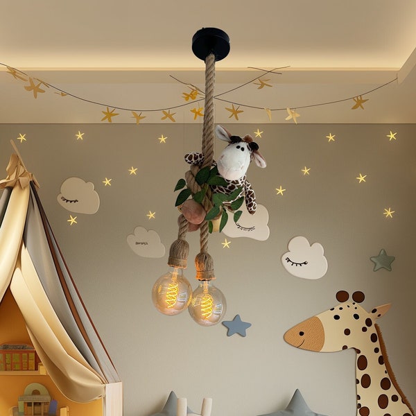 lampe pour enfant girafe plafonnier à double luminaire lampe suspendue