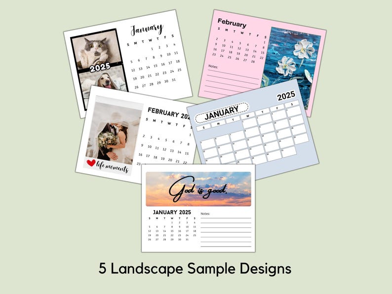 Editable 2025 Calendar Templates Designs Bundle Planner Editable Photo