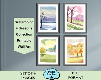 Watercolor Four Seasons Art Print Set (Digital Download)