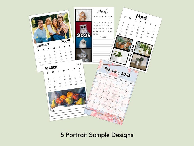 Editable 2025 Calendar Templates Designs Bundle Planner Editable Photo