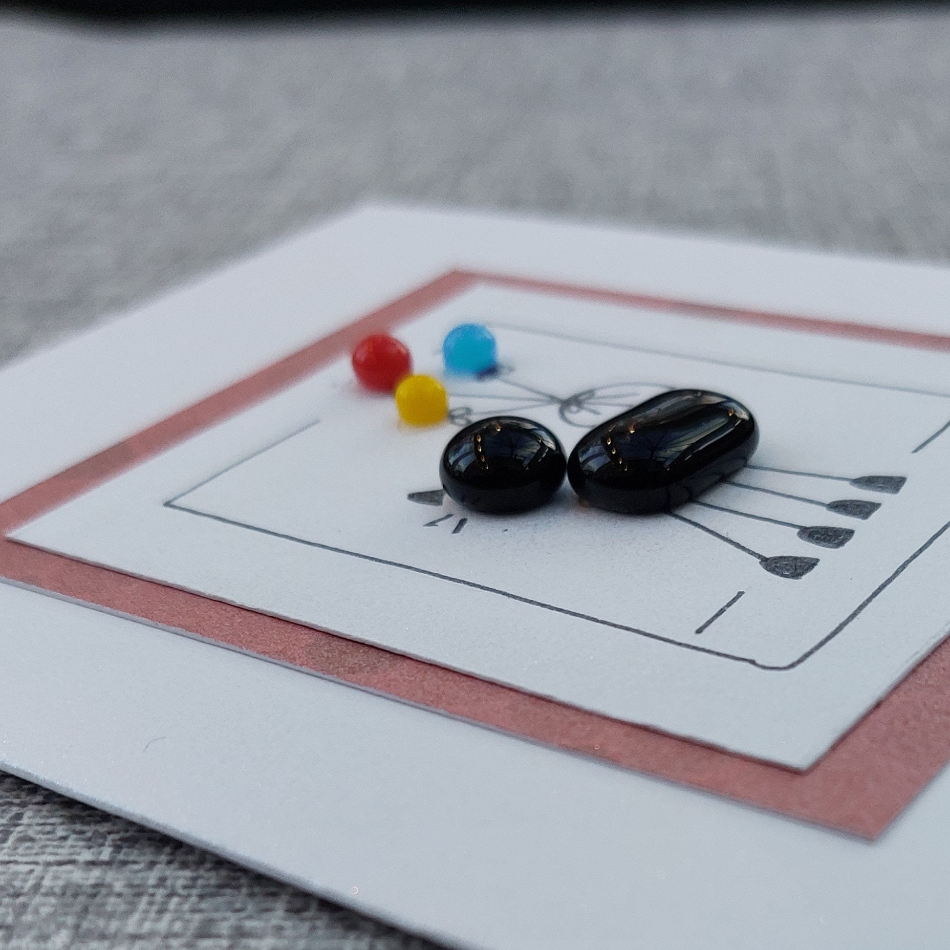 Handmade Greetings Card With Fused Glass Cats and Balloons, With Gift ...