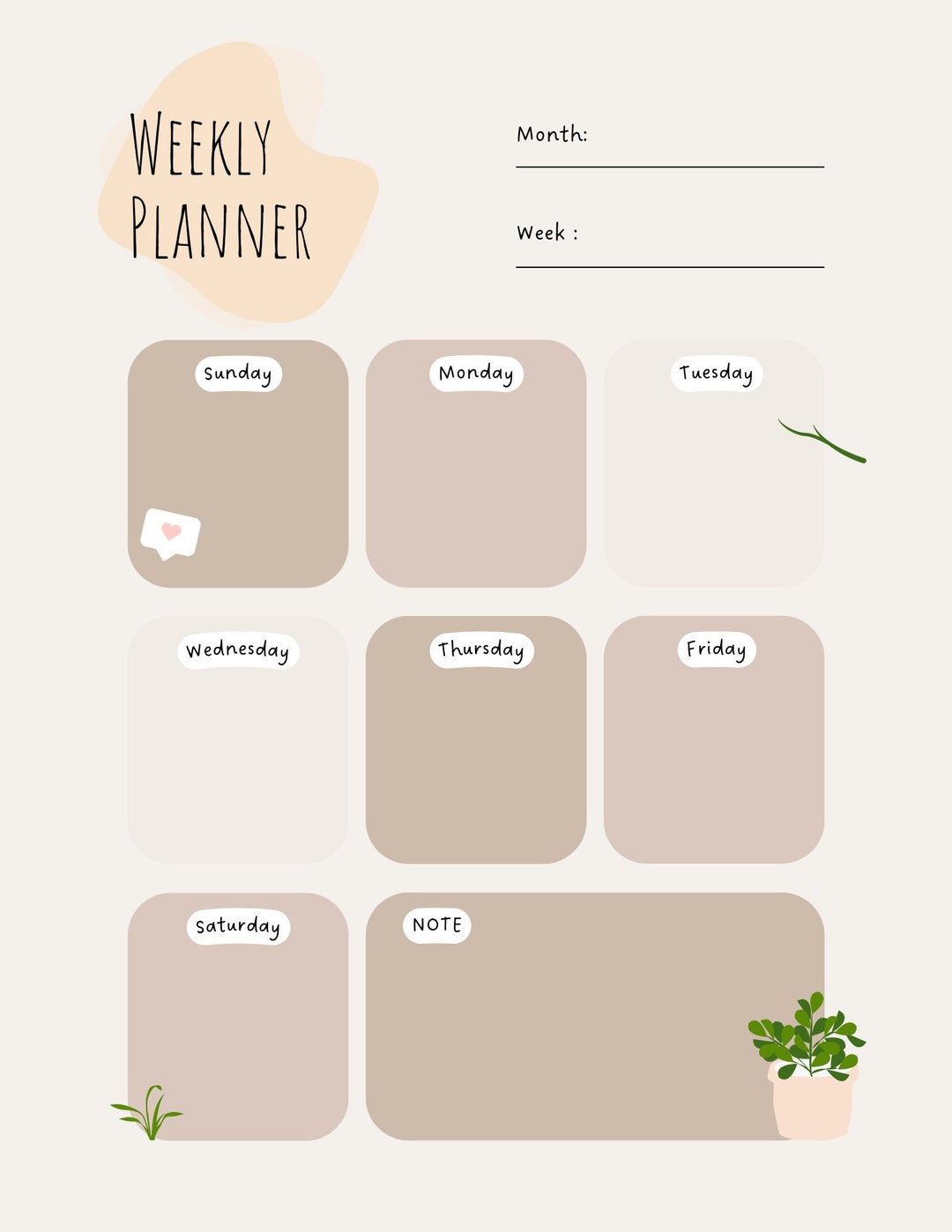 Weekly Digital Planner-plan Your Week - Etsy
